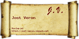 Jost Veron névjegykártya